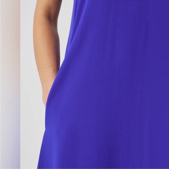 NWT Eileen Fisher Silk Georgette Crepe Scoop Neck Dress - Picture 4 of 11